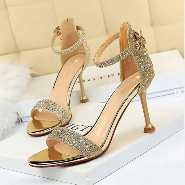 Women's French Wedding Bridal Crystal Stiletto High Heels Shoes