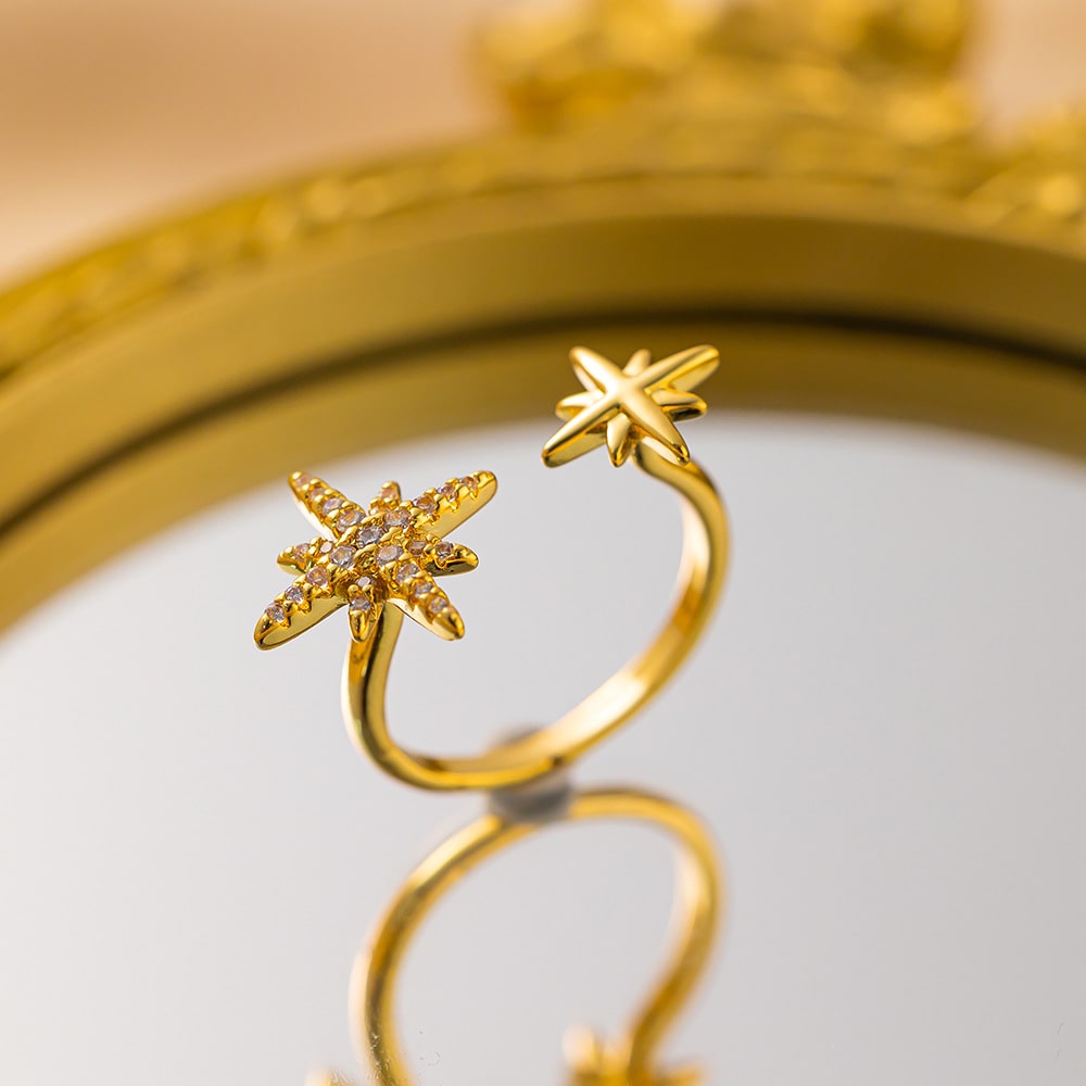 Alternative view of Star Couple Ring Giftaecologist