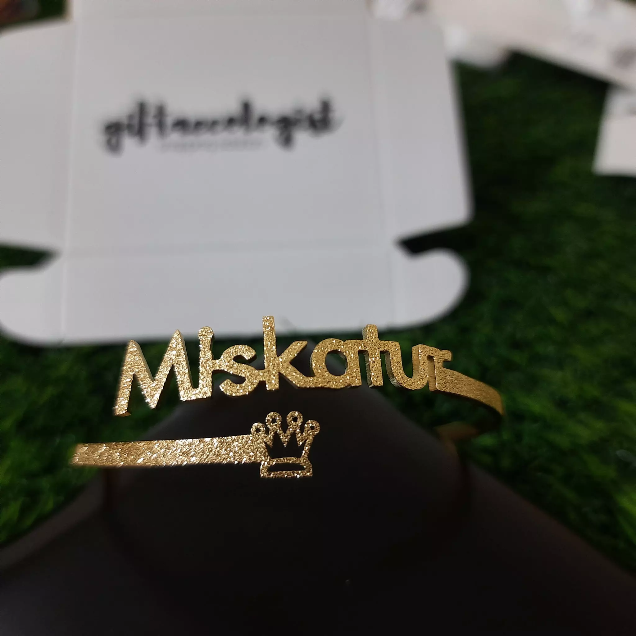 Customized F8 Frosted Name Crown Bracelet Giftaecologist