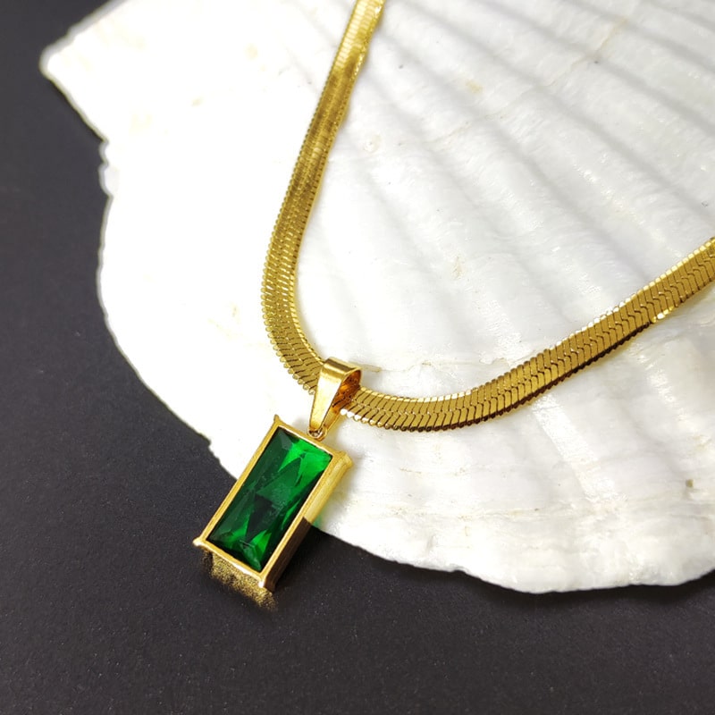 Green Stone Necklace Giftaecologist