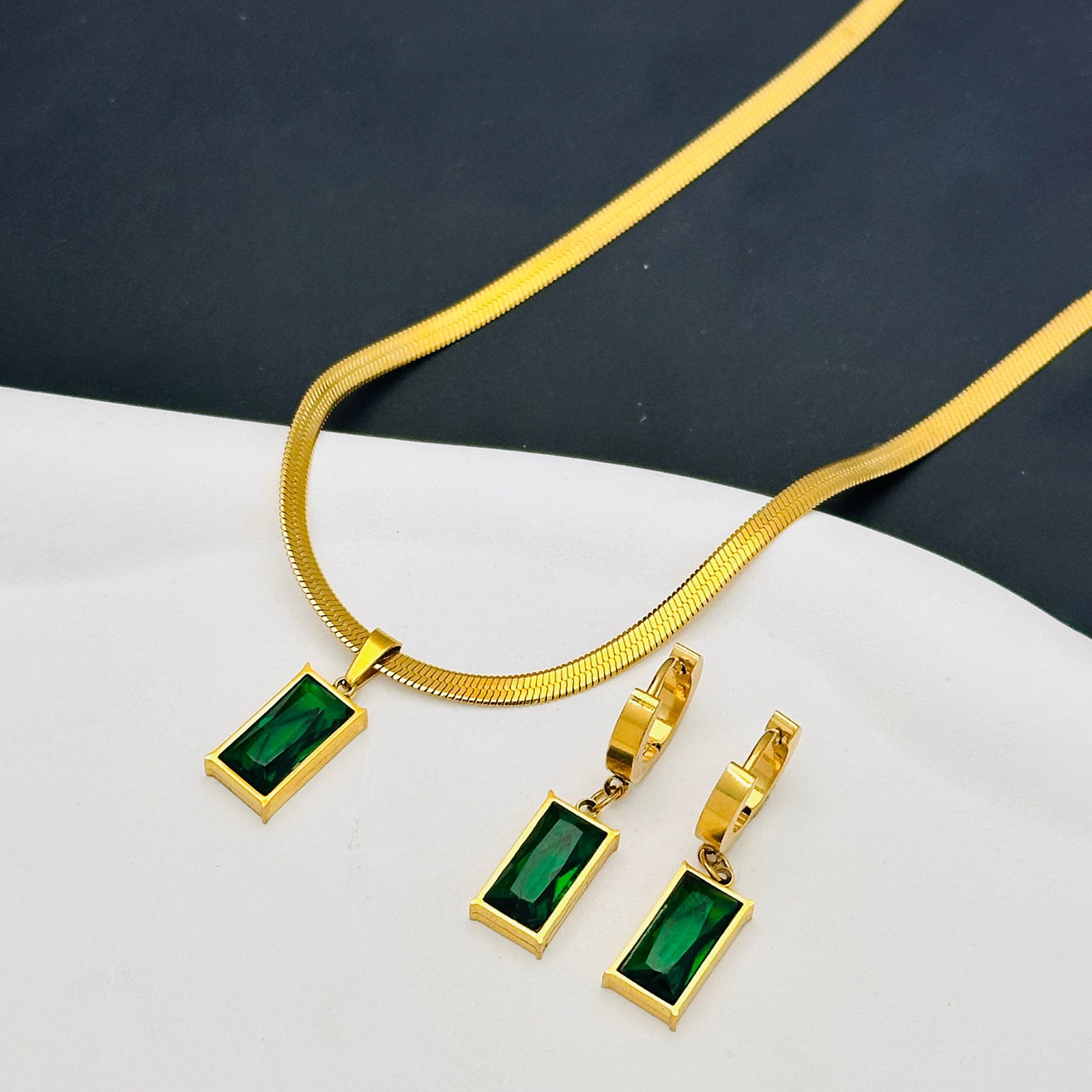 Green 2 Stone Earrings Giftaecologist