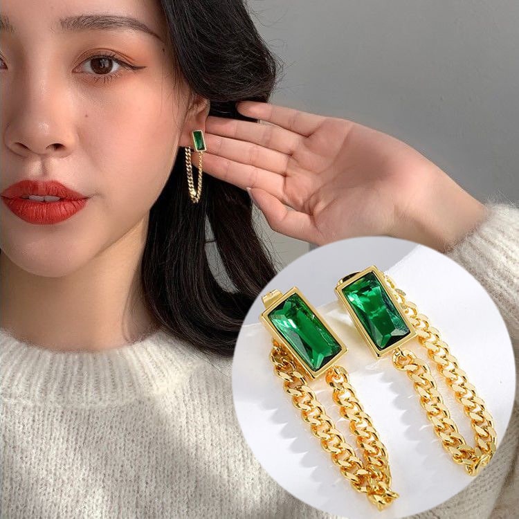 Green Stone Earrings Giftaecologist