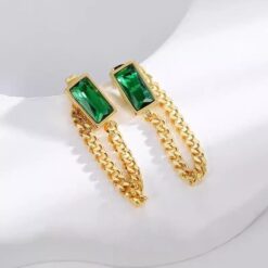 Green Stone Earrings Giftaecologist