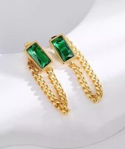 Green Stone Earrings Giftaecologist