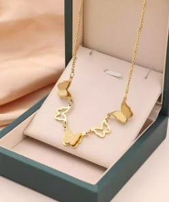 Frosted Hollow Butterfly Necklace Giftaecologist